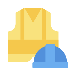 High Visibility Vest, Security, Protection, Helmet, Life Vest icon