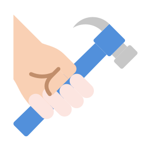 Union, Hammer, Worker, Construction And Tools, Hands And Gestures  icon