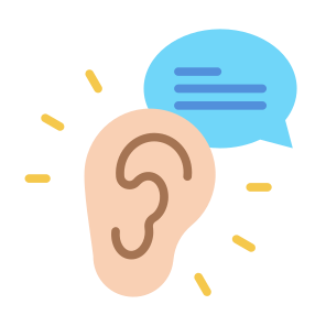 Buzz Marketing, Talk, Listen, Speak, Ear  icon