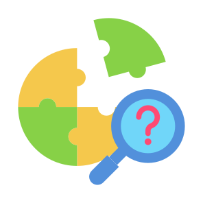 Problem Analysis, Analysis, Identification, Puzzle, Solution icon