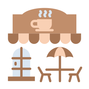 Cafe, Shop, Place, Coffee, Drink, Food  icon