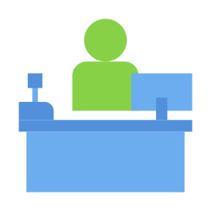 Cashier, Register, Counter, Payment, Employee, Checkout icon