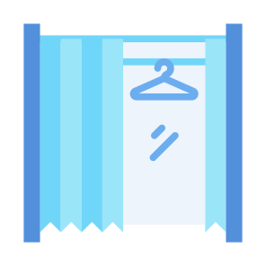Fitting Room, Curtain, Changing, Try, Privacy, Clothes icon