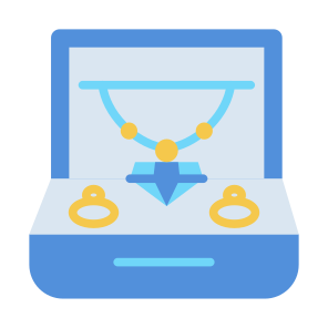 Jewelry, Box, Ring, Necklace, Diamond, Accessories icon