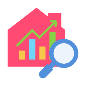 Analytics, Market, Statistics, House, Property icon