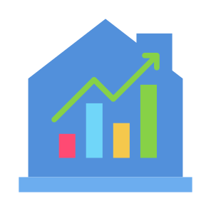 Growth, Statistics, Property, Investment, Real Estate icon
