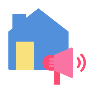 Marketing, House, Megaphone, Property, Real Estate, Promotion icon
