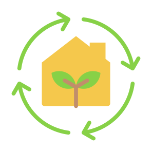 Sustainable Home, House, Development, Change, Cycle icon