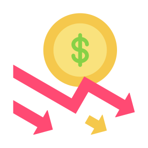 Crisis, Dollar, Financial, Economy, Loss, Stock Market, Recession icon