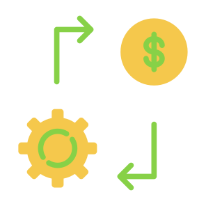 Ecosystem, Gear, System, Dollar, Coin, Money, Money Management icon