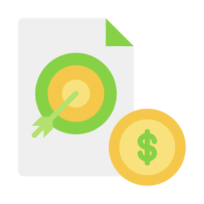 Goal, Target, File, Document, Dollar, Aim, Targeting  icon