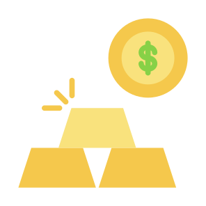 Gold, Dollar, Coin, Bank, Economy, Money icon