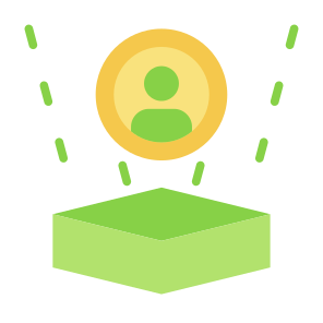 Hologram, Business, Coin, User, Virtual Reality, Technoloy icon