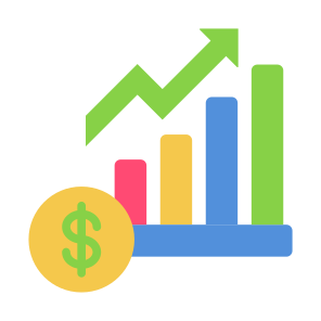 Profit, Money, Graph, Dollar, Currency, Statistic, Growth, Bar Chart icon