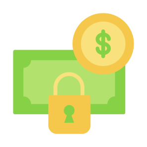 Security, Money, Dollar, Bill, Coin, Pay, Padlock, Cash, Protected, Banking icon