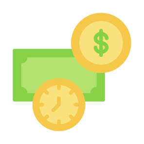 Time Is Money, Clock, Dollar, Coin, Finance, Productivity, Save Time icon