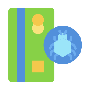 Bug, Debit Card, Credit Card, Payment Security, Security icon