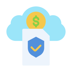 Cloud Data, Security, Money, Document, Cloud icon