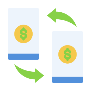 Transfer, Money, Money Transfer, Transmission, Smartphone icon