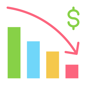 Bankrupt, Bankruptcy, Recession, Loss, Chart, Decrease  icon