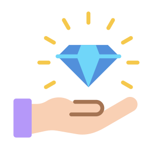Benefits, Give, Assets, Economics, Growth, Diamond  icon