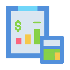 Bookkeeping, Calculate, Accounting, Calculator, Budgeting, Estimates  icon
