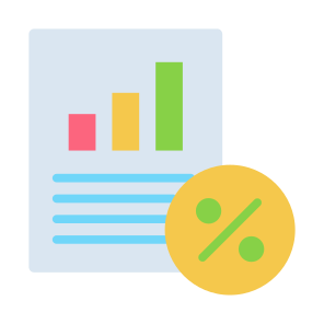 File, Report, Tax, Statistics, Percentage, Document  icon