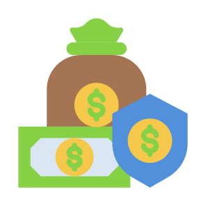 Insurance, Coverage, Investment, Cash, Security, Money  icon