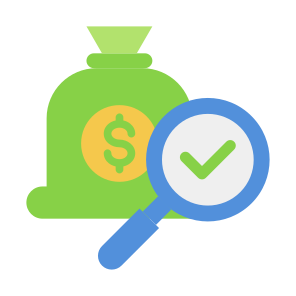 Analytics, Analysis, Money Bag, Cost, Inspection icon