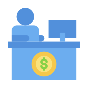 Teller, Bank, Office, Professions And Jobs, Desk icon