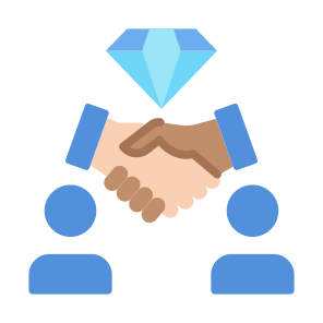Business Relationship, Valuable, Client, Cooperation, Diamond  icon