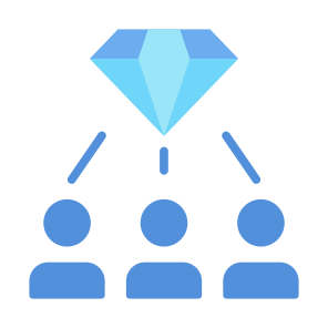 Valuable, People, Connection, Team, Diamond icon
