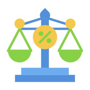 Balance, Trial, Law, Tax, Percentage, Scale icon