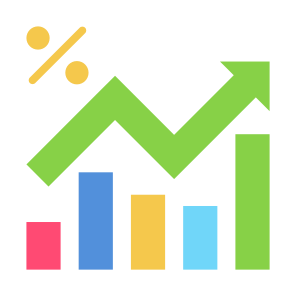 Growth Rate, Growth, Market, Interest Rate, Percentage, Statistics icon