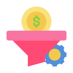 Conversion Rate, Money, Funnel, Management, Filtering  icon