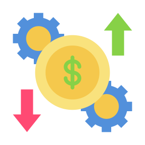 Expense, Money, Effective, Fluctuate, Efficiency icon