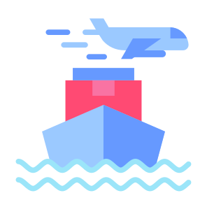 Delivery Shipments, Transportation, Plane, Delivery, Boat icon