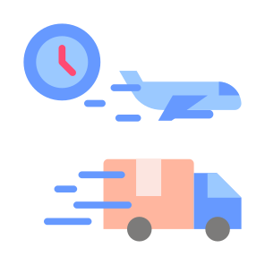 Fast Delivery, Delivery Plane, Cargo Truck, Shipped, Time And Date  icon