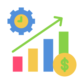 Efficiency Management, Money, Efficiency, Productivity, Improvement, Increase icon