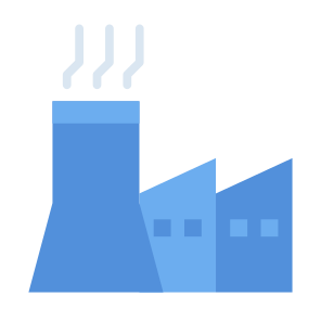 Factory Buildings, Factory, Manufacture, Manufacturing, Industry, Buildings  icon