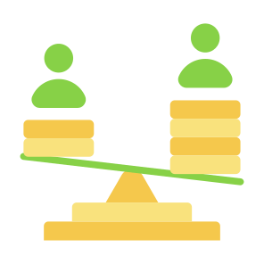 Income Inequality, Money, User, Income, Inequality, Inequality, Imbalance   icon