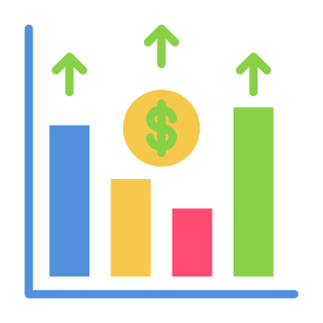 Surplus, Profit, Growth, Stock Market, Increase, Financial  icon