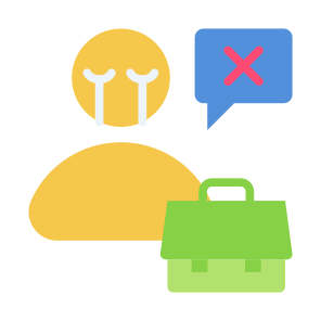 Unemployment, Fired, Job Loss, Employee, User, Sad icon