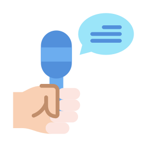 Interview, Communication, Hand, Report, Microphones icon