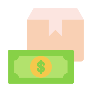 Cash, Payment, Money, Product, Delivery, Box, Shipping, Ecommerce icon