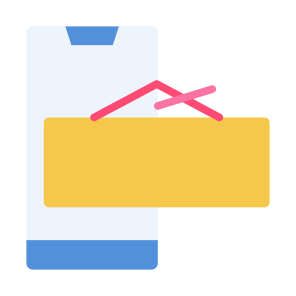 Close, Sign, Signboard, Mobile Phone, Open icon