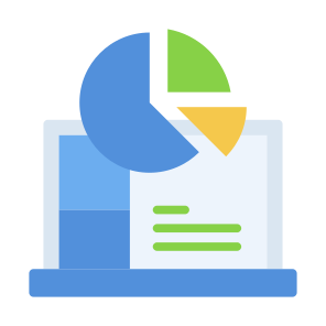Pie Chart, Diagram, Statistics, Graph, Laptop icon