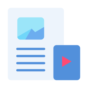 Visual Content, Visual, Content, Video, Description, Article icon