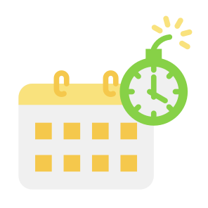 Deadline, Time, Calendar, Date, Bomb, Clock  icon