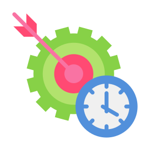 Effective, Management, Stopwatch, Process, Workflow, Target icon